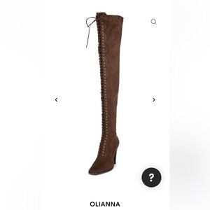 NEW Jeffrey Campbell Olianna over the knee lace up boots brown 6.5